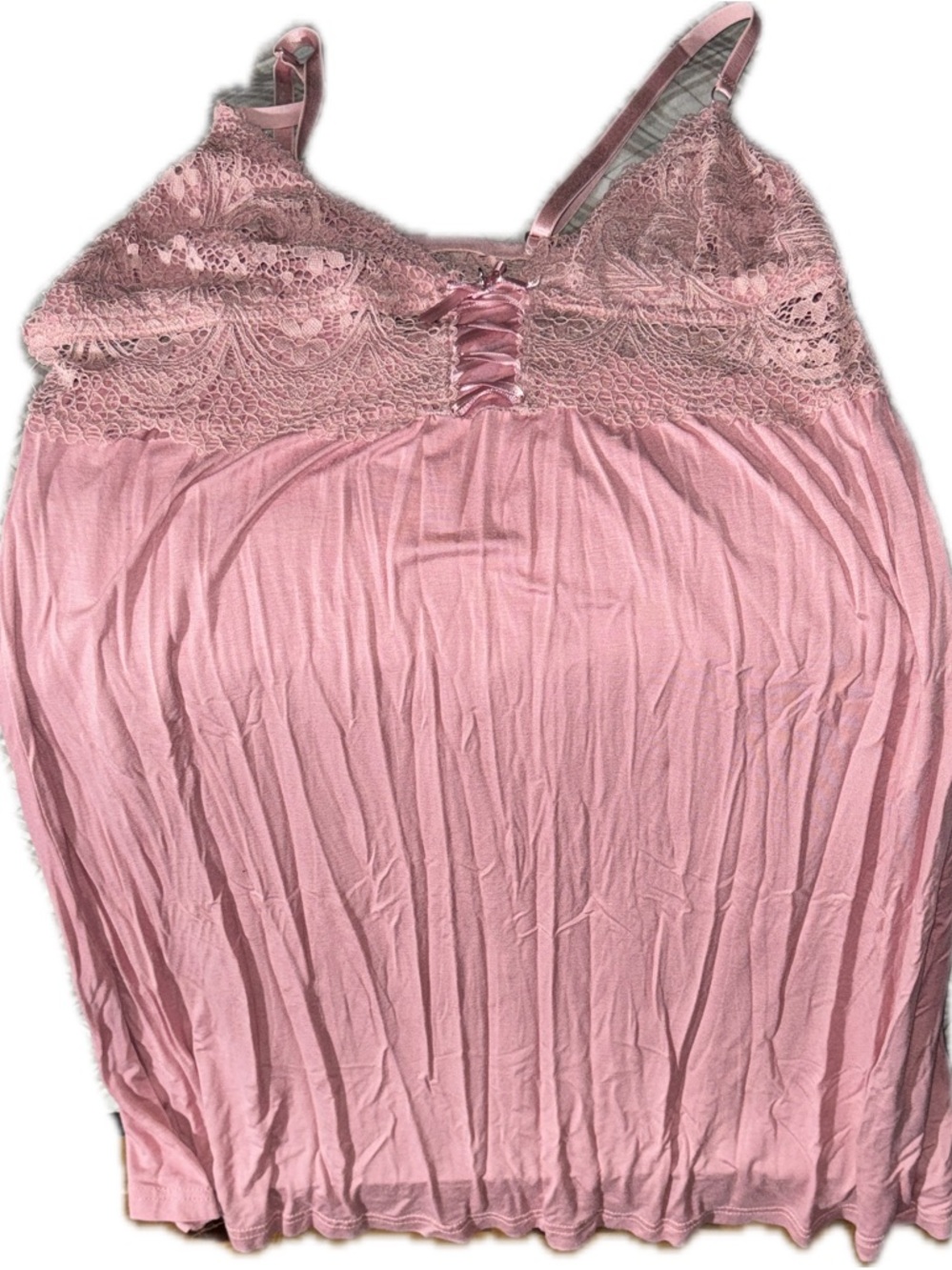 Daisy Fuentes Pink Lace Trim Slip Nightgown